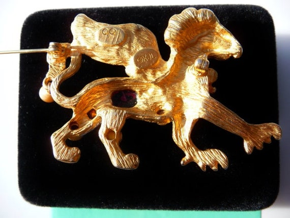 Kenneth Jay Lane griffin brooch pin, jewel encrus… - image 8