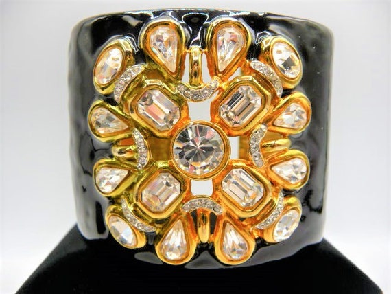 KJL Kenneth Jay Lane cuff bracelet, sparkling fau… - image 1