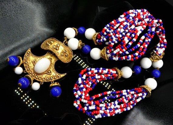 Kenneth Jay Lane multi strand Etruscan shield pen… - image 5