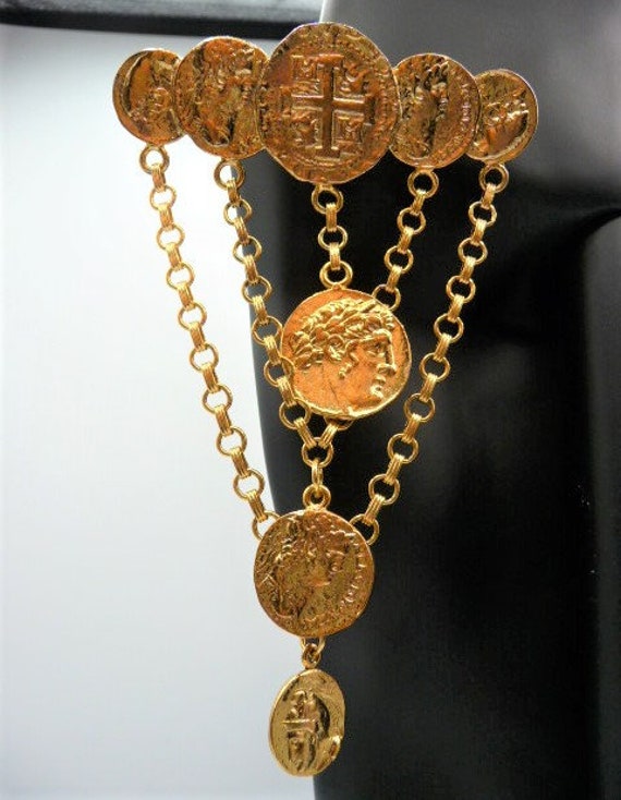 Carole Duplaise faux colonial Spanish gold coin b… - image 4