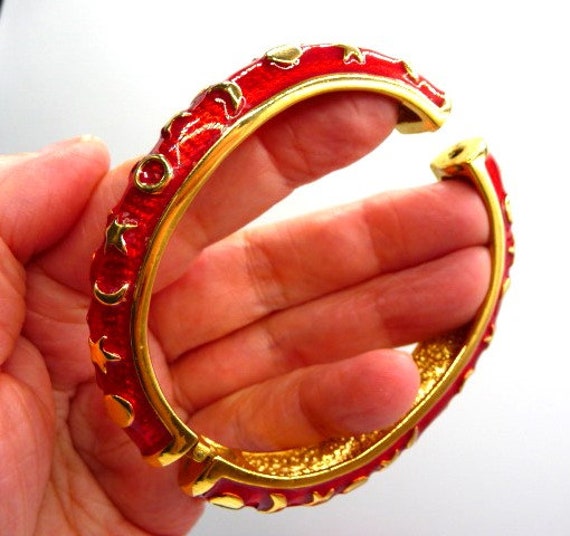 Kenneth Jay Lane celestial bangle clip earrings s… - image 7