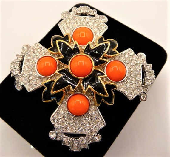 Kenneth Jay Lane Maltese cross brooch pin, Order … - image 4