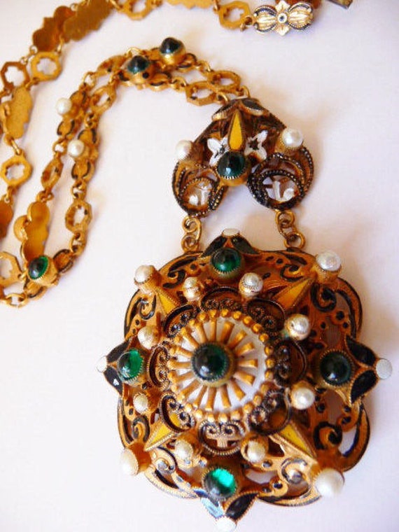 vintage unsigned Hobe Austro~Hungarian necklace, C