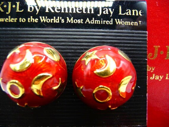 Kenneth Jay Lane celestial bangle clip earrings s… - image 3