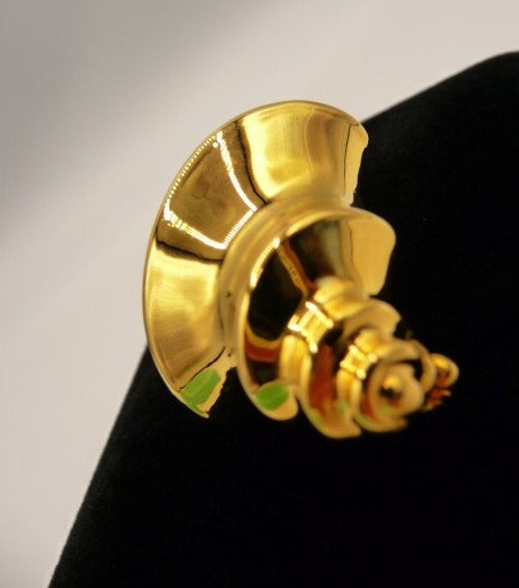 Kenneth Jay Lane spotted sea shell brooch pin, co… - image 8