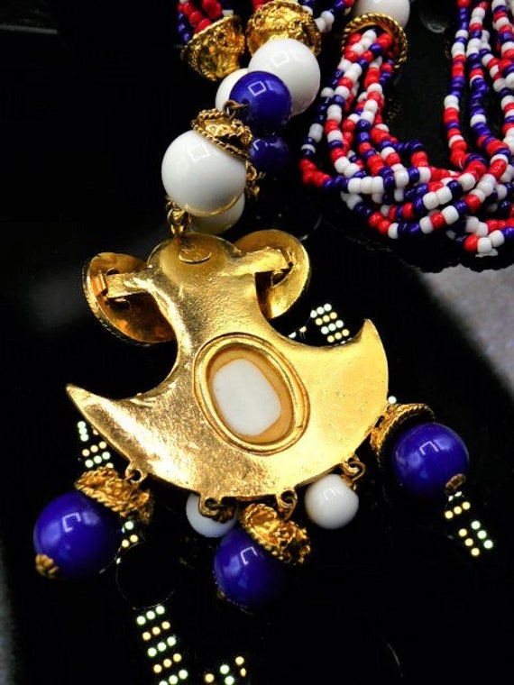 Kenneth Jay Lane multi strand Etruscan shield pen… - image 9