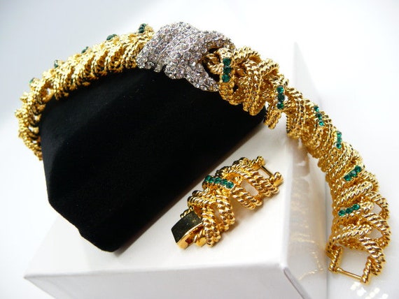 Bracelet Camrose & Kross Reproduction Certifiée - Maille Dorée, Taille 7 Pouces, Vintage