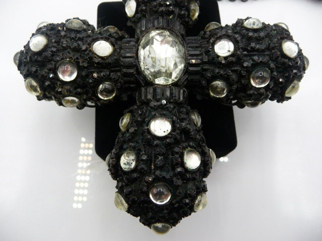 William De Lillo Massive Black Cross Necklace Goth Modernist - Etsy