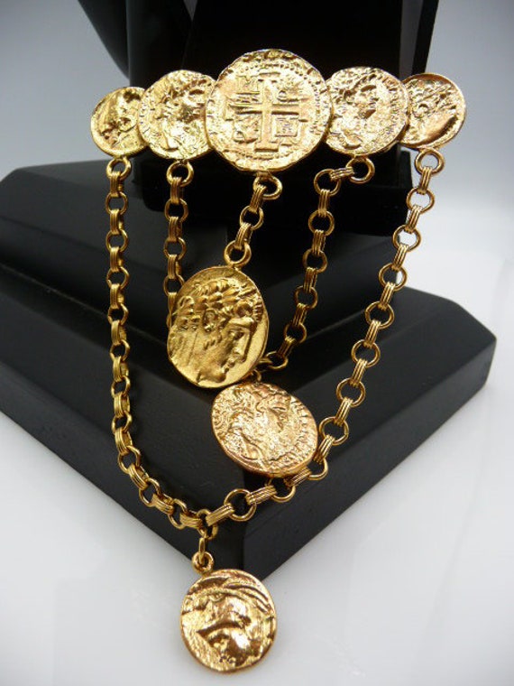 Carole Duplaise faux colonial Spanish gold coin b… - image 3