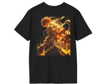 Zenitsu Demon Slayer T-Shirt, Anime Manga Shirt, Black Yellow Graphic Tee, Japanese Kimono Sword Tee, Manga Fan Gift, Unisex Manga Clothing