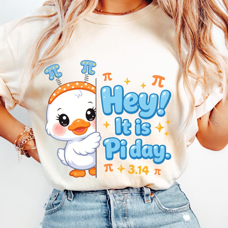 Hey It’s Pi Day PNG, Cute Duck Pi Day Shirt Design, Funny Math Teacher ...