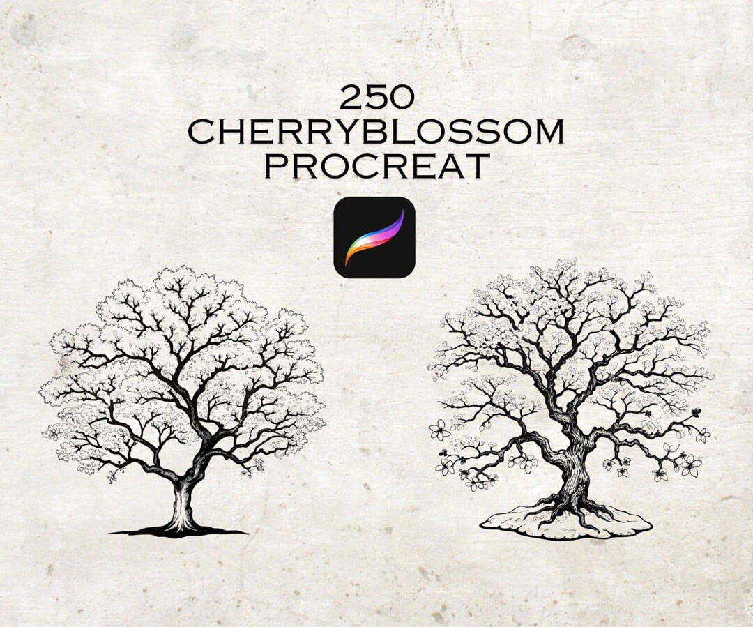 250 Cherry Blossom Procreate Stamps | Sakura Flower Stamp Brush Set for ...