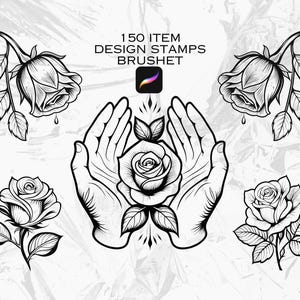 150 Procreate Stamps | Design Brush Pack for Digital Drawing & Sketching