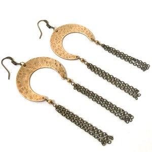 Horseshoe tassel earrings