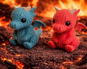 Dragon Figurine – Knitted Style Fantasy Dragon