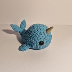 Cute Knitted Narwhal / 3D printed figurine