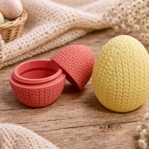Knitted Easter Egg Container – 3D Printed Easter Gift Ornament