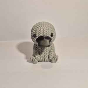 Cute Knitted Platypus / 3D printed figurine