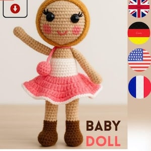 Handmade Crochet Doll with Pink Dress | Cute Amigurumi Girl | Soft Crochet Toy | Gift for Kids | Unique Handmade Gift | Crochet Girl Doll