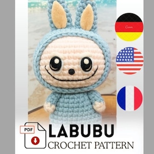 Labubu Bunny Crochet Pattern: Amigurumi Monster Rabbit Toy (PDF Download)