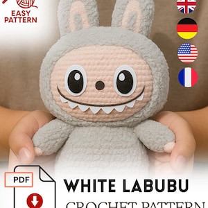 Labubu Bunny Crochet Pattern: Amigurumi Monster Rabbit Toy