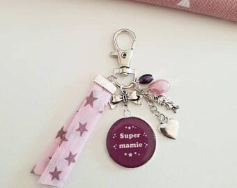 Granny Gift - Keyring "Super Granny" text and customiable color