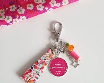 Nanny gift - master gift - Personalized keyring "Thank you for everything" signature