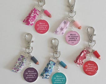 Portachiavi Personalizzato Per Nonna Con Fiore Rosa | Regalo Originale Per Nonna | Frasi Dolci - 3