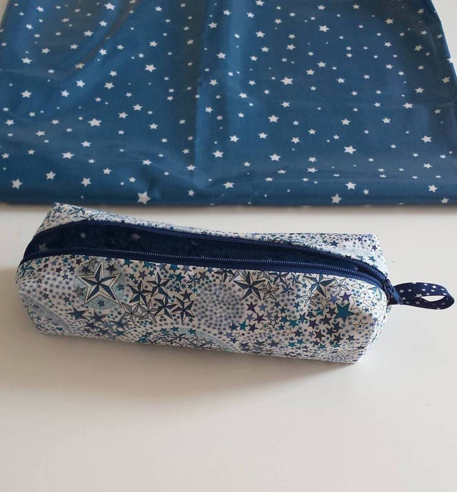 Idée Cadeau Maîtresse - Trousse en Liberty Adelajda L'étoilée Bleue