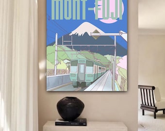 Japan-Poster „Mount Fuji“ | Vintage-Reisedruck | Japanische Wandkunst | Retro-Asien-Dekoration