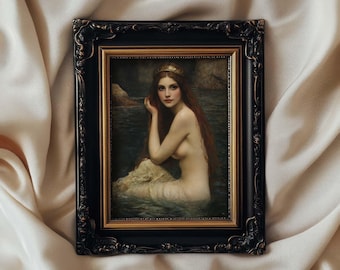 Sapphic Siren Art Print: Vintage Style Lesbian Nymph Wall Art