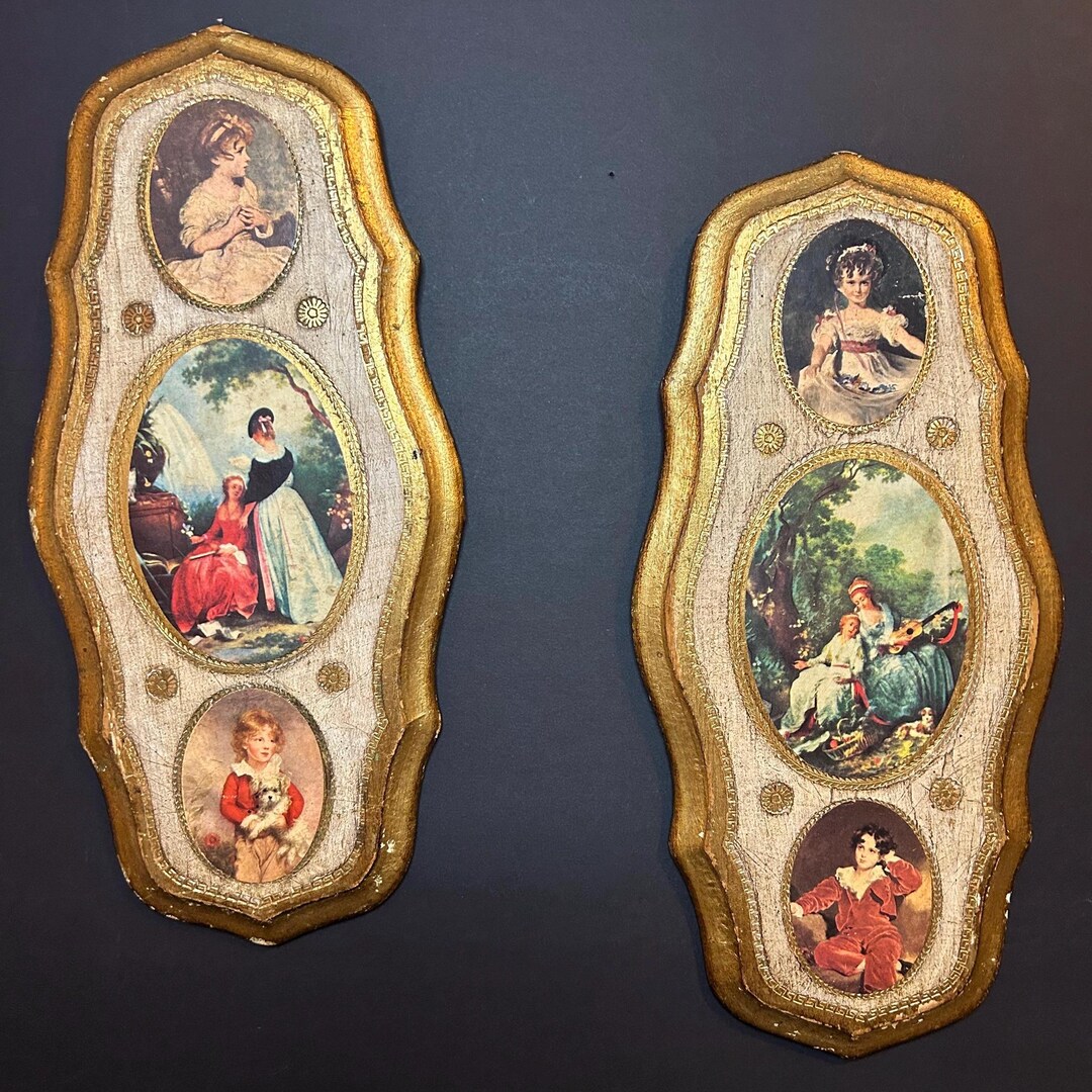 Set of Two Florentine Wall Plaques MADE IN ITALY Old World Style - Etsy