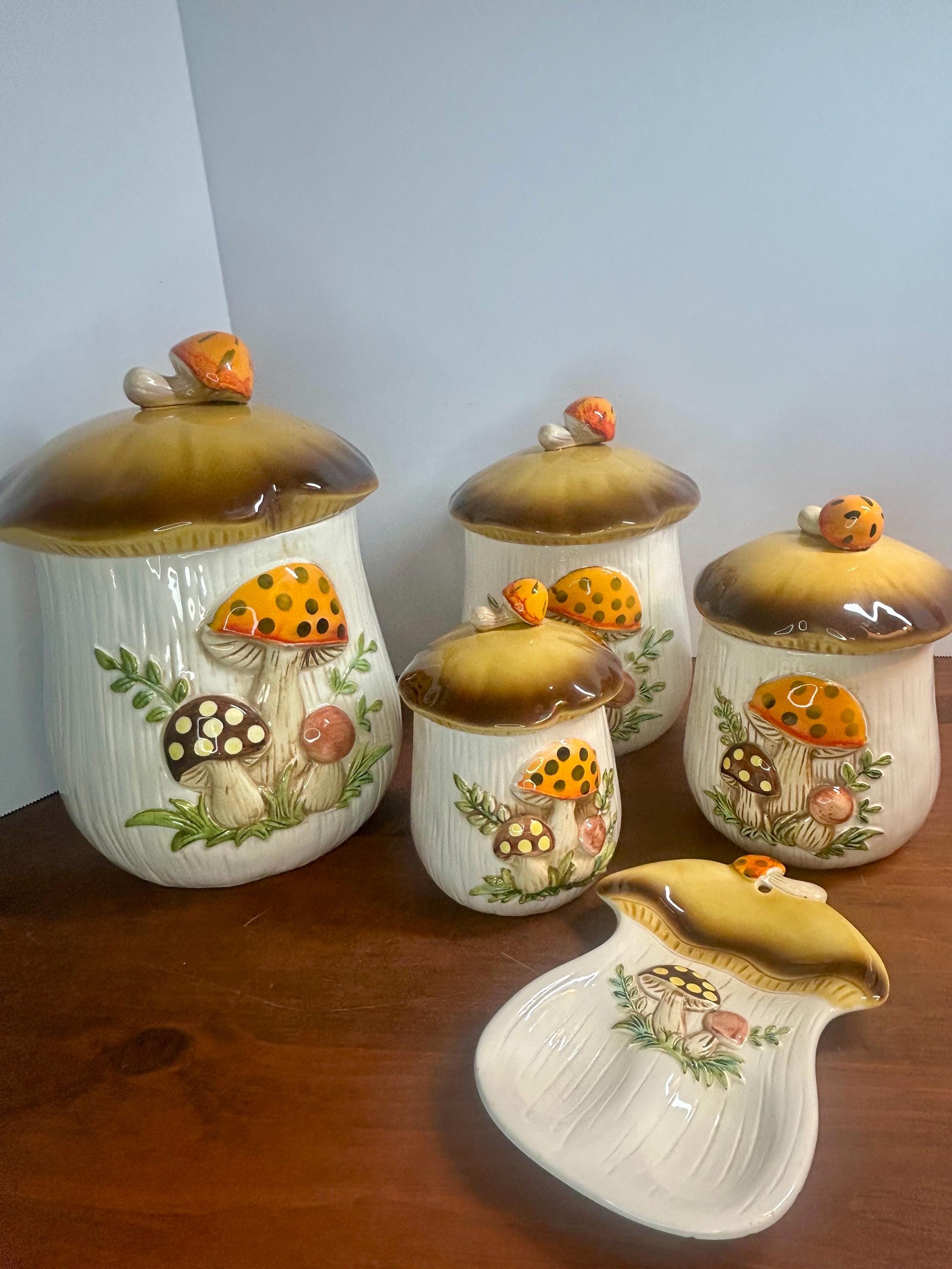1978 Sears Vintage Mushroom Canister Set - Etsy