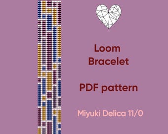 Armbandmuster, Perlenwebgerät-Muster, Delica-Armband, Loom gewebtes Armband, Abstraktes Armband, Herunterladbar, PDF