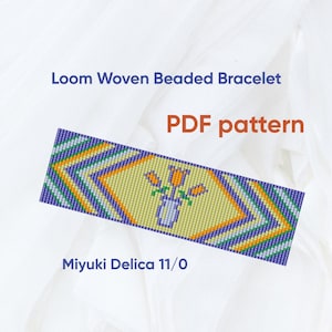 Bracelet pattern, Bead loom pattern, Delica bracelet, Loom woven bracelet, Downloadable, PDF