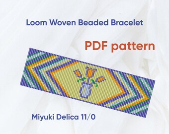 Bracelet pattern, Bead loom pattern, Delica bracelet, Loom woven bracelet, Downloadable, PDF