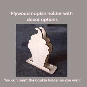 Servilletero de madera contrachapada con opciones de decoración, Kit de pintura de madera, Decoración de mesa de cocina, Kits de manualidades, Kit de pintura de bricolaje, Regalo para anfitriona, Pinte el suyo propio