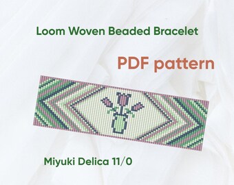 Bracelet pattern, Bead loom pattern, Delica bracelet, Loom woven bracelet, Downloadable, PDF