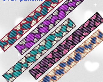 Armband Muster, Perlenwebgerät Muster, Miyuki Armband, Loom gewebtes Armband, 5 Muster, Herunterladbar, PDF