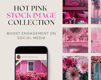 Hot Pink Stock Image Collection | Feminine Stock Photos for Canva & Digital Branding
