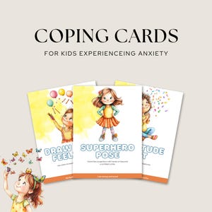 Cartes d'adaptation pour les enfants anxieux | Deck de pleine conscience et de soutien émotionnel