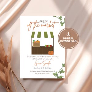 Floral Farmers Market Bridal Shower Invitation: Editable Template (Digital Download)