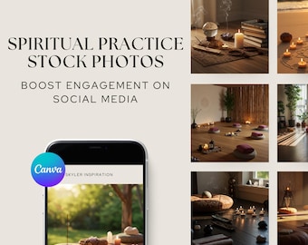 Mindful Stock Photos: Spiritual Practice, Meditation, Wellness (Instant Download)
