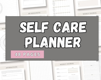 Self Care Planner: Wellness, Beauty & Mental Health (Printable/Editable)