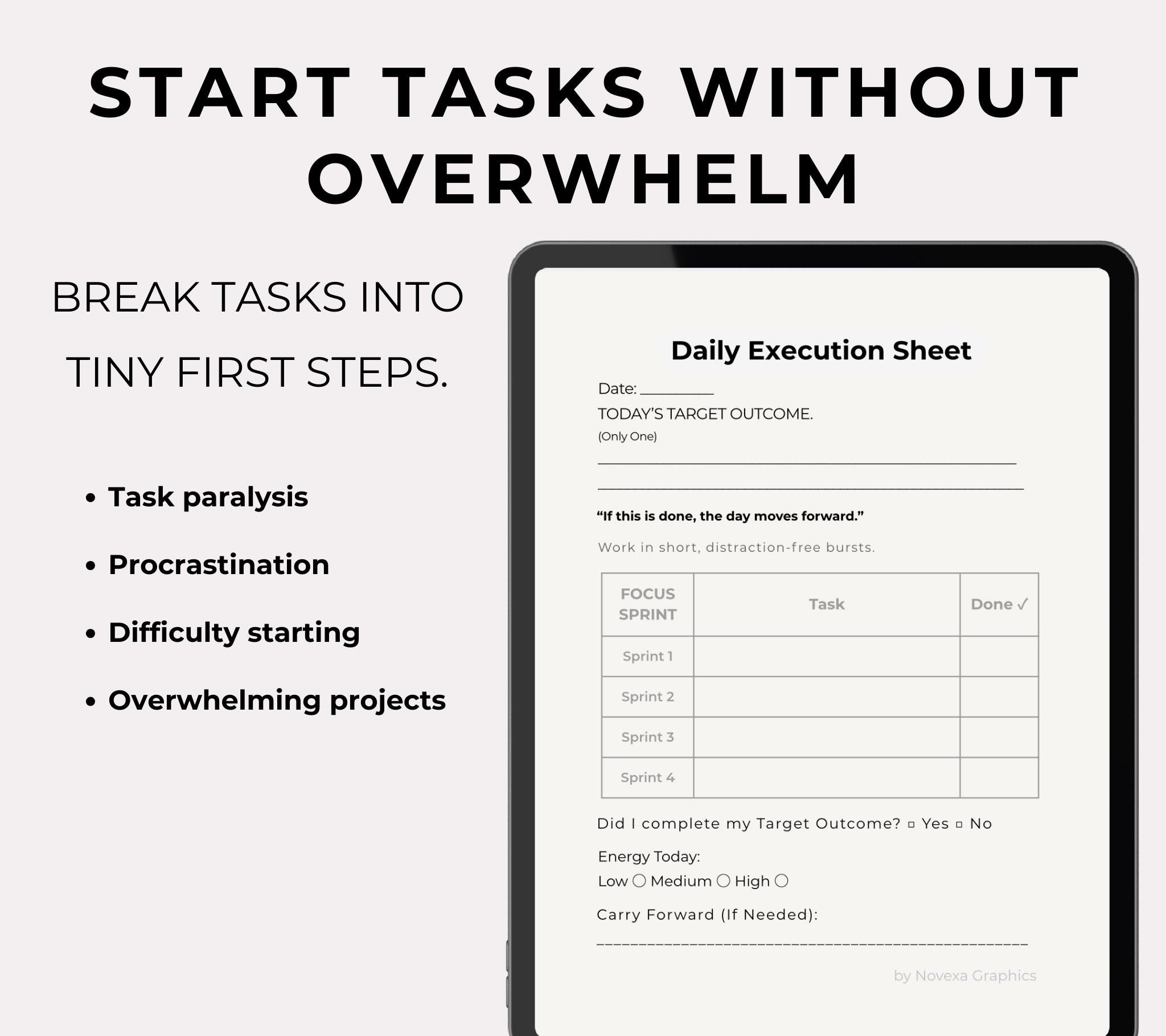 ADHD Daily Reset Planner | Executive Dysfunction Focus System ...