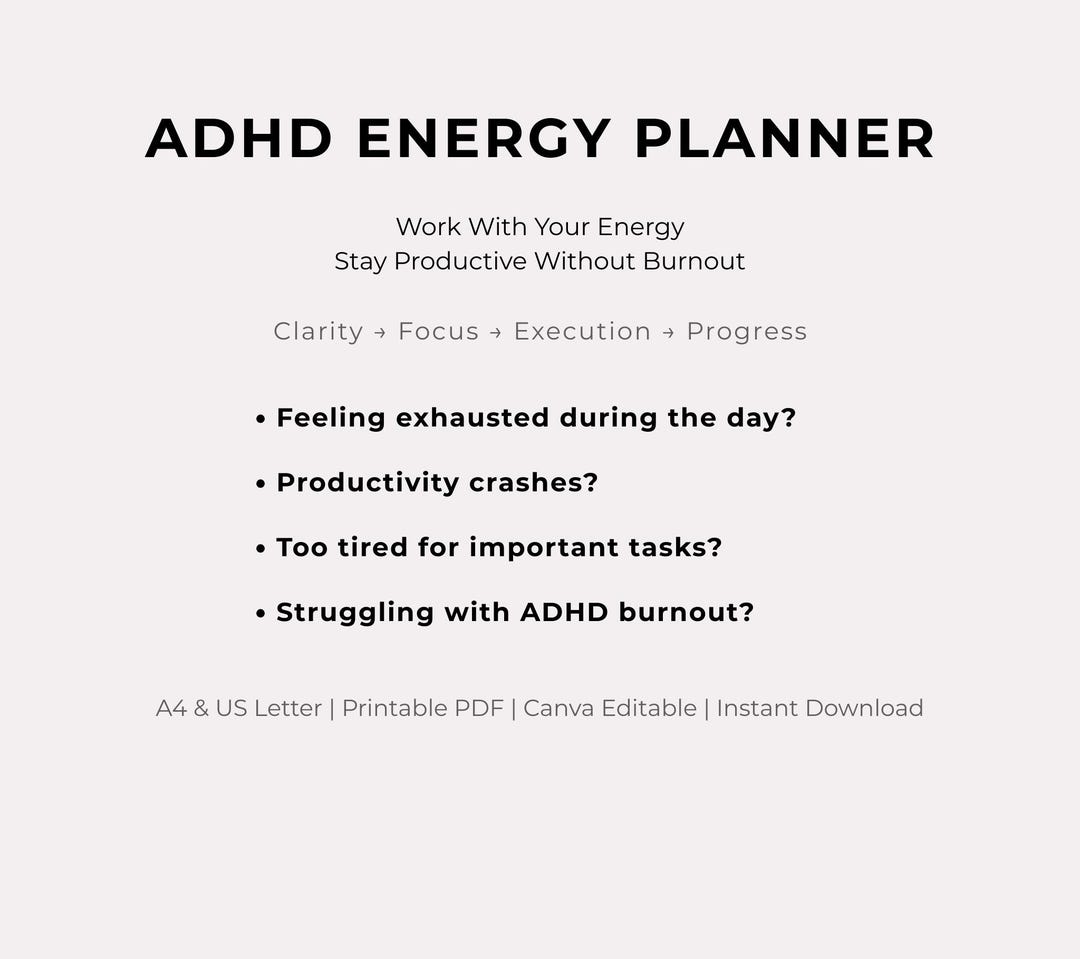 Adhd Kaizen System.pdf ADHD Energy Planner | Productivity System for Burnout & Focus ...