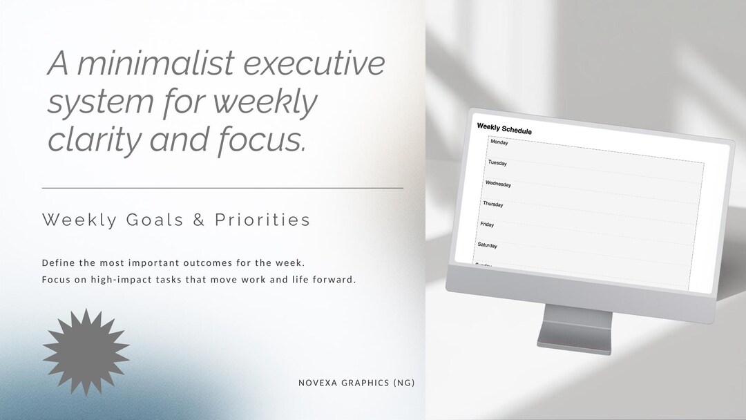 Executive Weekly Planner – PRO | Minimalist Productivity Planner ...