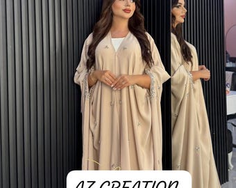 Elegant Handmade Kaftan Abaya, Arab Wedding Dress, Ramadan Eid Celebration