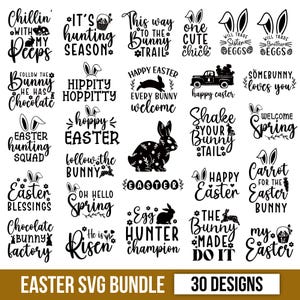 Pacchetto SVG PNG di Pasqua, Pasqua per bambini, orecchie da coniglio, Buona Pasqua SVG, Coniglietto pasquale SVG, Magliette pasquali, File carini per Cricut e Silhouette