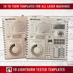 Laser Kalibrierungs-Set, CO2-Dosenlaser, Lightburn Kalibrierungstest, Lightburn Laser Testdateien, Laser Gravur & Ausschnitt Testkarten-Überprüfung